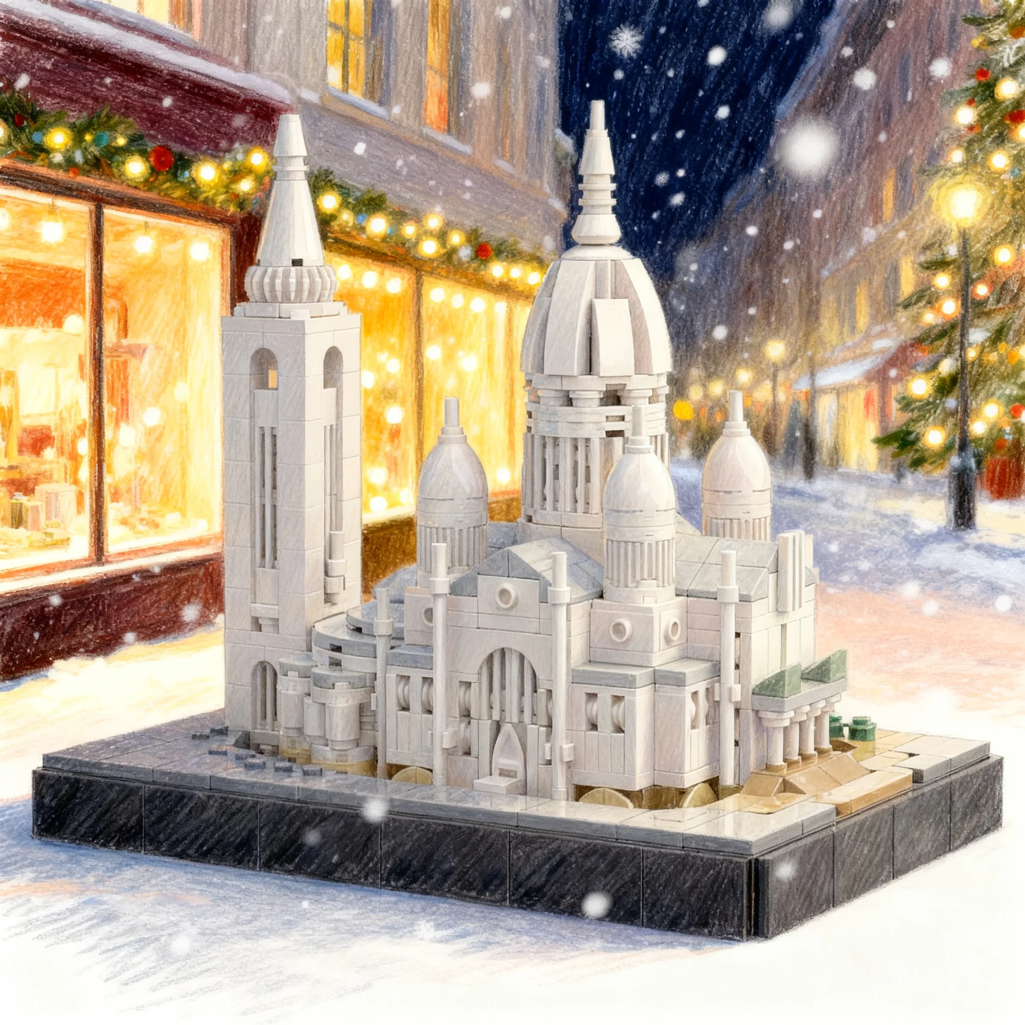 1120pcs MOC Sacre Coeur De Montmartre Paris France Model Building Blocks Construction Toy Christmas Gifts Creative DIY Idea Art