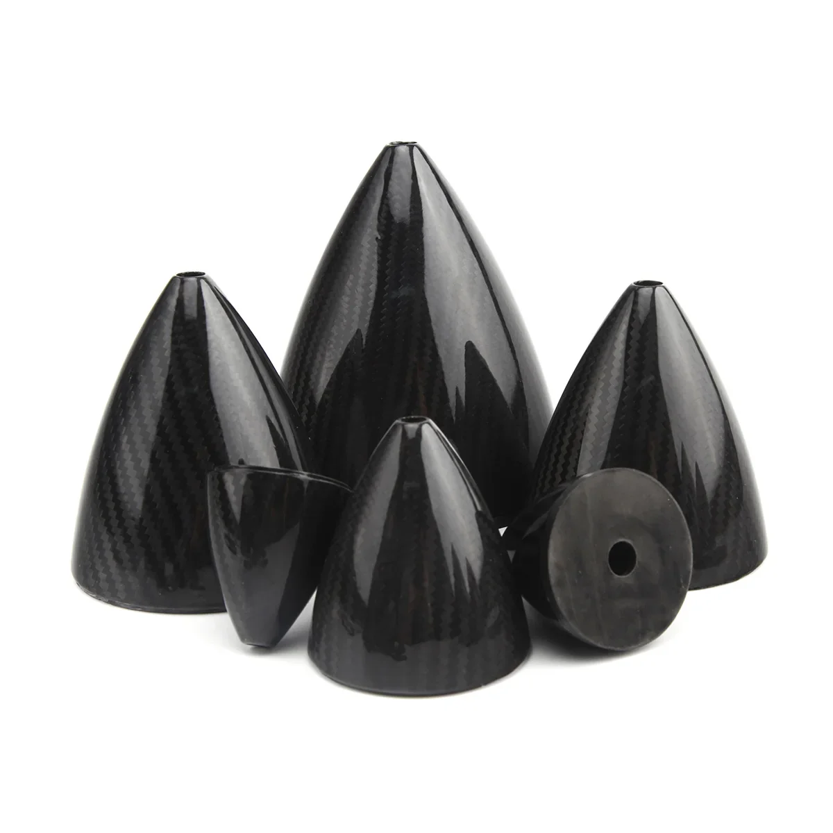 1Pc Carbon Fiber Spinner Cone Without Blade Cuts 1.75\'\' 2\'\' 2.5\'\' 3\'\' 3.5\'\' 4\'\' 4.5\'\' 5\'\' 6\'\' inch For RC Gas Airplane