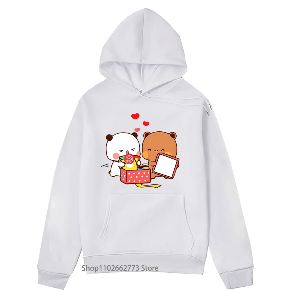 

Cute Dudu and Bubu Hoodie Peach and Goma Mochi Bear Couple Sweatshirt Girls Kawaii Panda Bear Tops Women Men Clothes Sudaderas