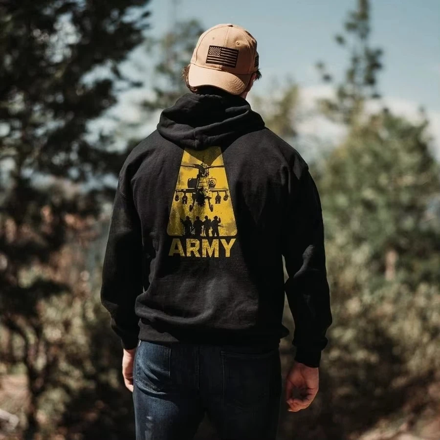 2026 Army A-Team Hoodie - Black – Grunt Style Graphic Cotton High-end Luxury Unisex Style Both of Men and Women