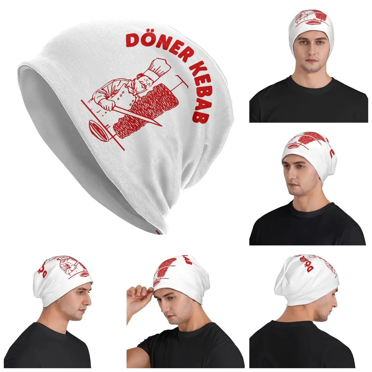 

Doner Kebab Warm Knitted Cap Fashion Bonnet Hat Autumn Winter Outdoor Beanies Hats for Unisex Adult