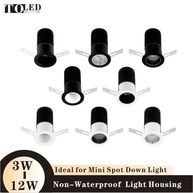 Indoor Aluminum Profile Housing for Recessed Ceiling Downlight Spotlight Lamp Casing Non-electrical Lighting Assembly Accessory