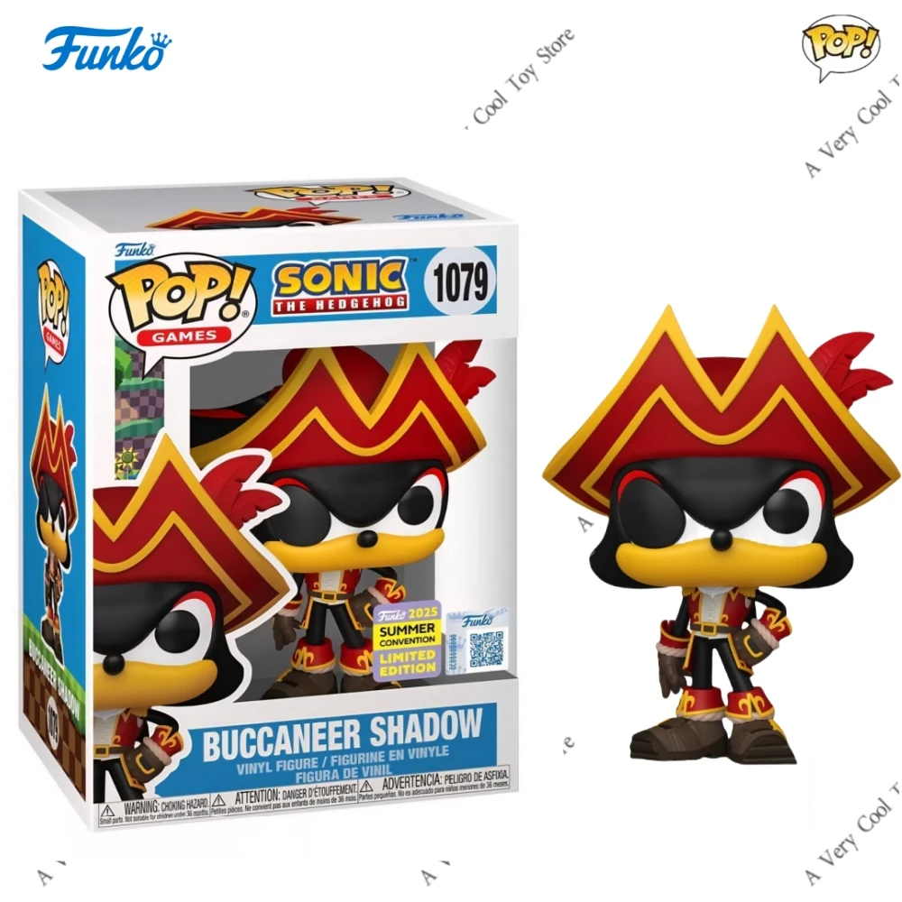 Figura de Anime Sonic The Hedgehog Buccaneer Shadow 1079 Funko Pop 2025 Convención de verano coleccionable edición limitada juguete para regalo