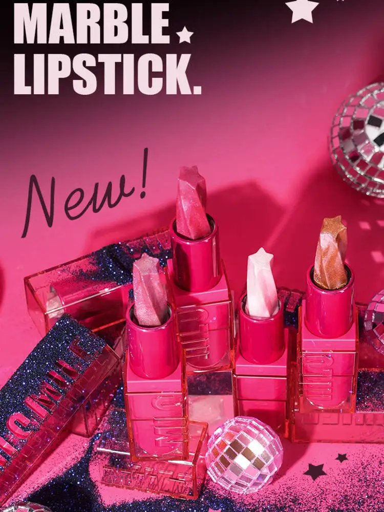 MLSMILE أحمر شفاه نسائي 4 ألوان فلاش مرطب حلزوني ملتوي تصميم نجمة خماسية أحمر شفاه 2025 جديد C48C04