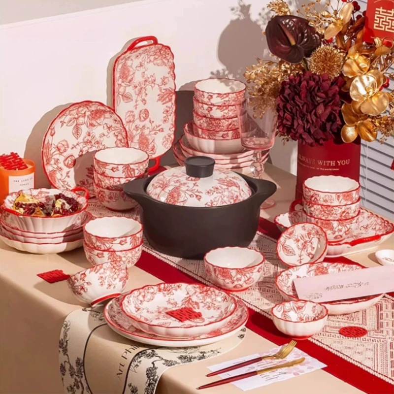 Aesthetic Unique Dinner Set Design Friendly Modern Italian Designer Dinnerware Sets Luxury Kitchen Bajilla Ceramica Dinnerware
