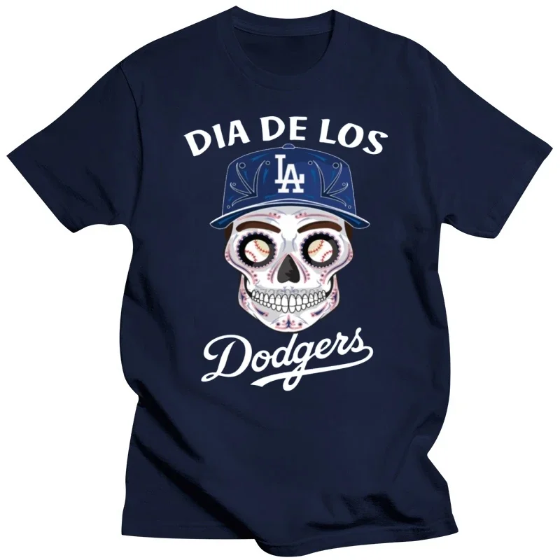 Dia De Los Dodger Halloween Sugar Skull T Shirt Mens Tee Shirt S 5Xl