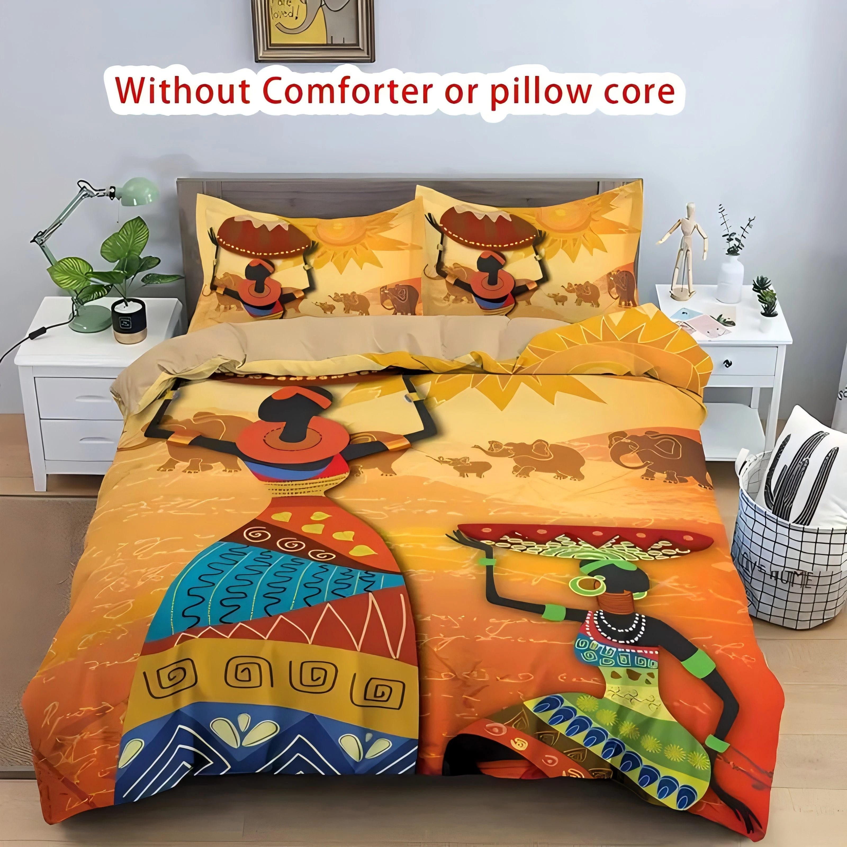 African Woman 3D Printed Quilt Cover Retro Exotic Tribal Black Girl Pattern Bedding Cover Luxury Home Textiles Duvet Cover Sets