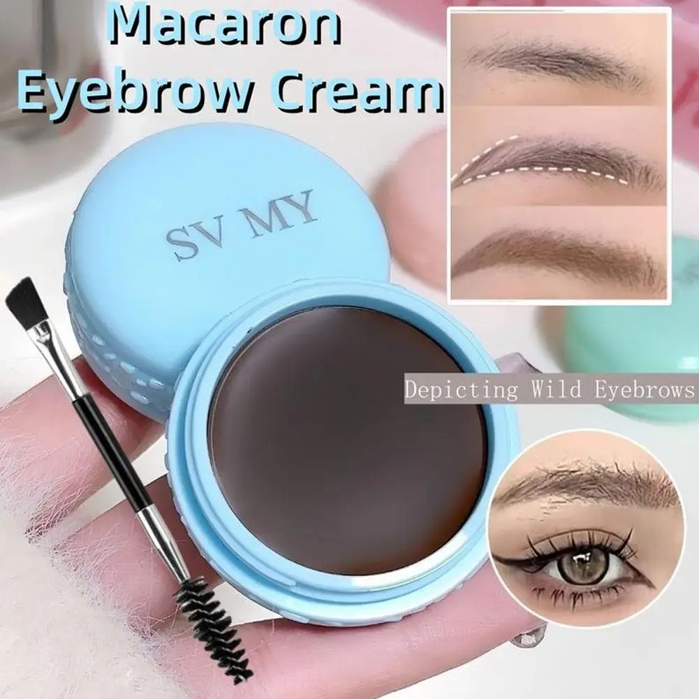 Macaron Eyebrow Powder Nature Long-lasting Waterproof Sweat-proof Eyebrow Cream Shadow Eyeliner For Beginner Makeup Cosmetics