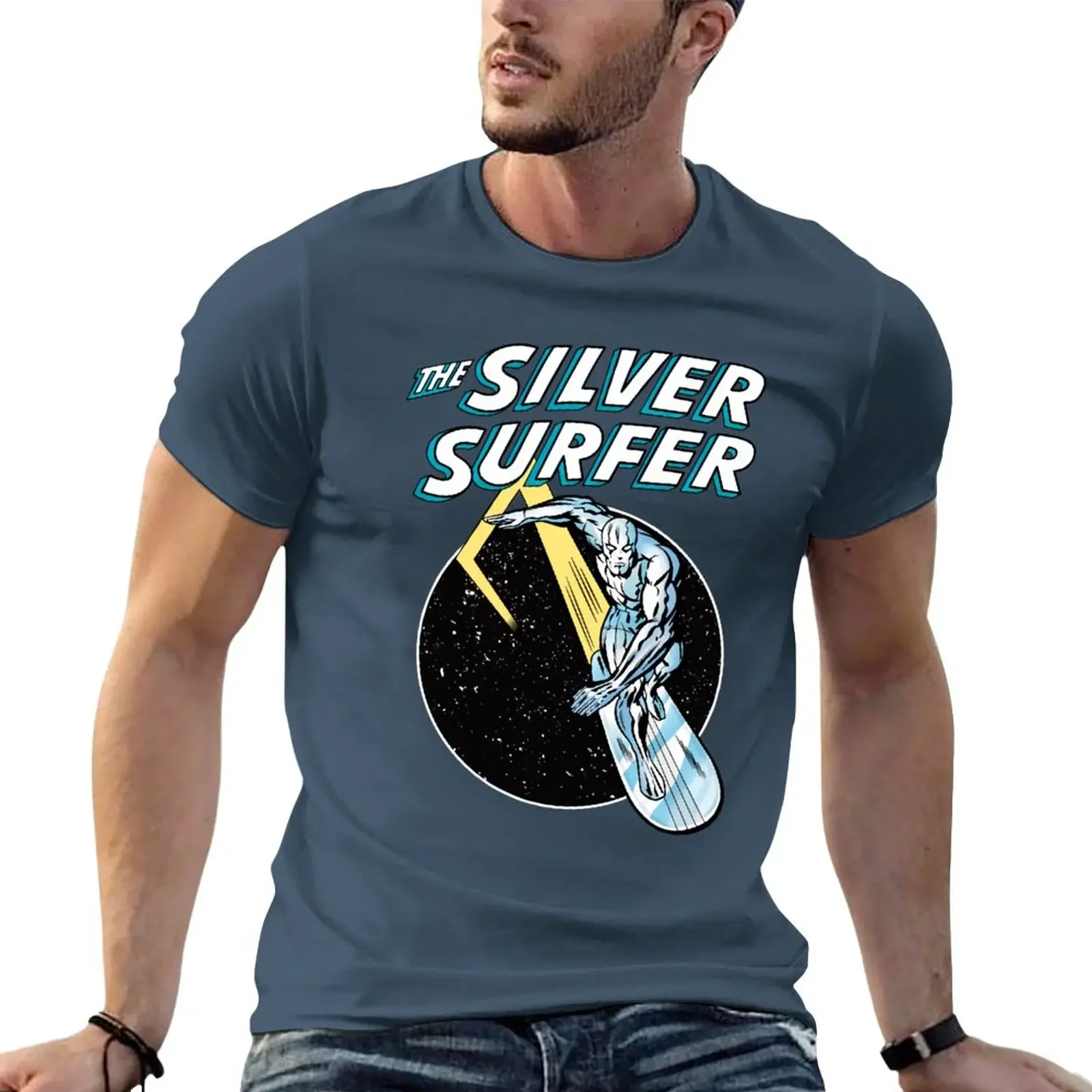 Cosmic Silver T-Shirt Surfer New Edition Animal Prinfor Boys Funnys Plus Size Tops Mens Big and Tall T Shirts Oversized Summer