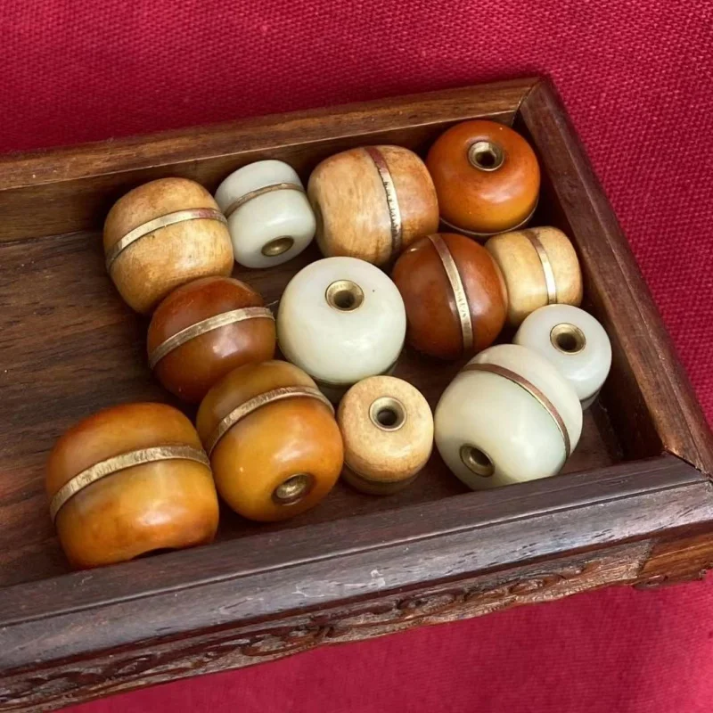 Vintage Bone Gold-Plated Burger Buddhist Beads Accessories Bracelet Necklace