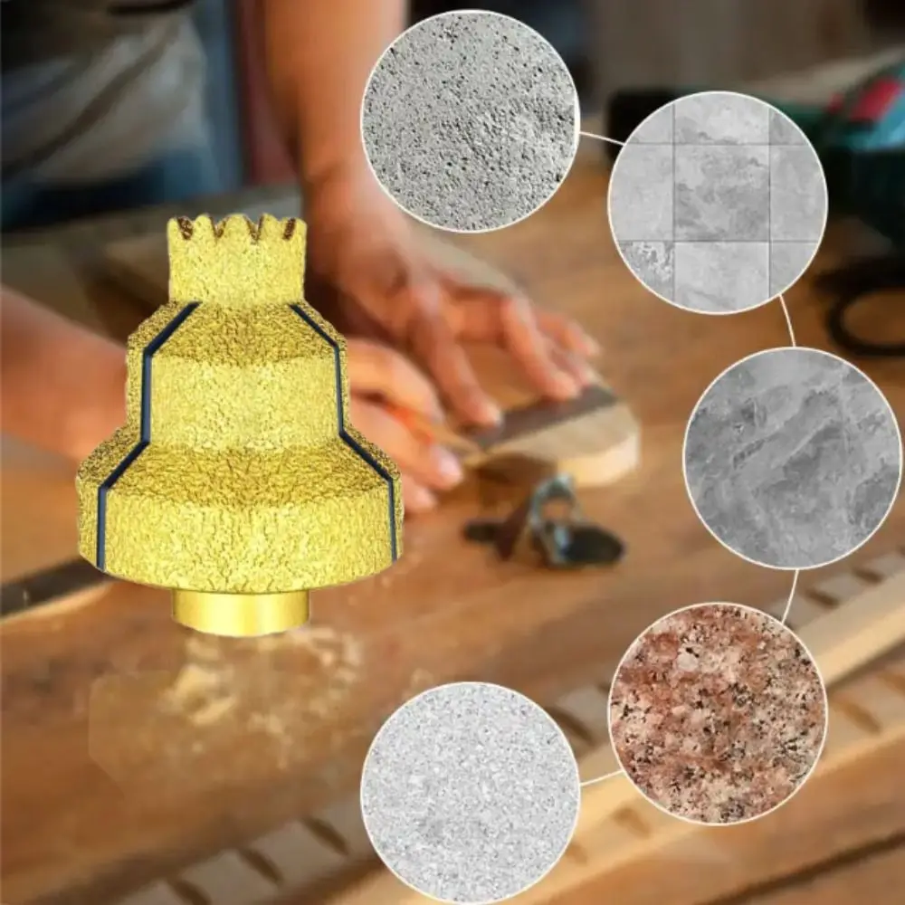 

Multi Size Chamfer Router Bits High Efficiency Stepped Design Milling Tile Multi Conical Concrete Reamer Stone Rock Plate