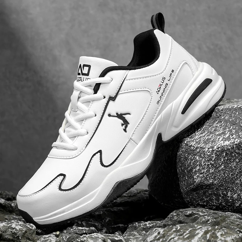 

Sports and leisure shoes, men's shoes, marathon oversized air cushioned shoes, fly woven all season rubber, wear-resistant, anti