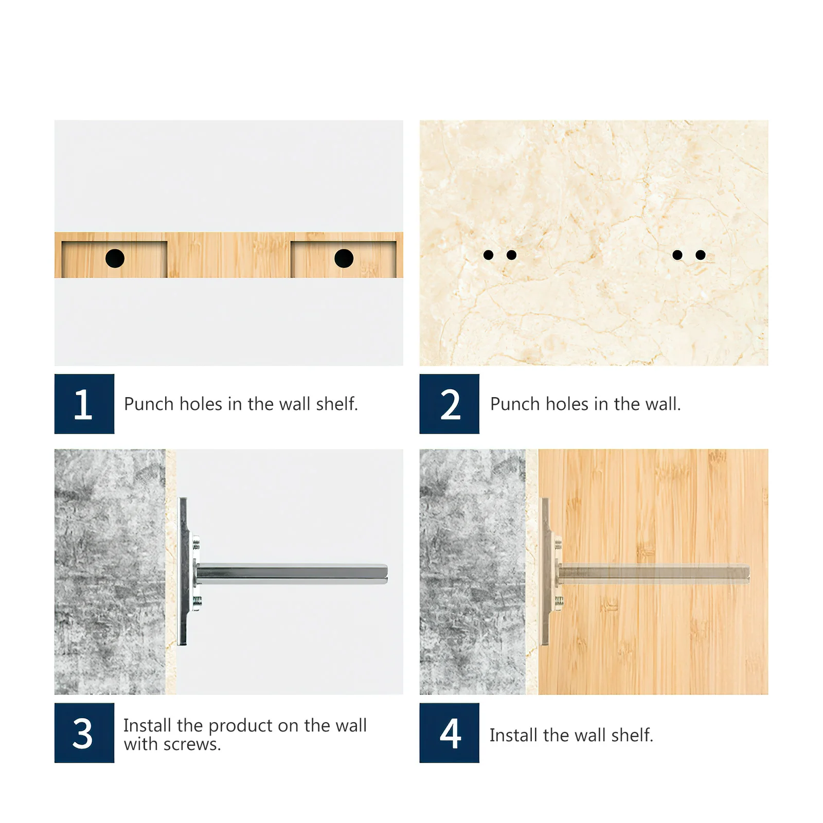 

4Pcs Decorative Shelf Brackets Hidden Bracket Strong Load-Bearing Capacity No Deformation Good Craftsmanship Shelf Brackets