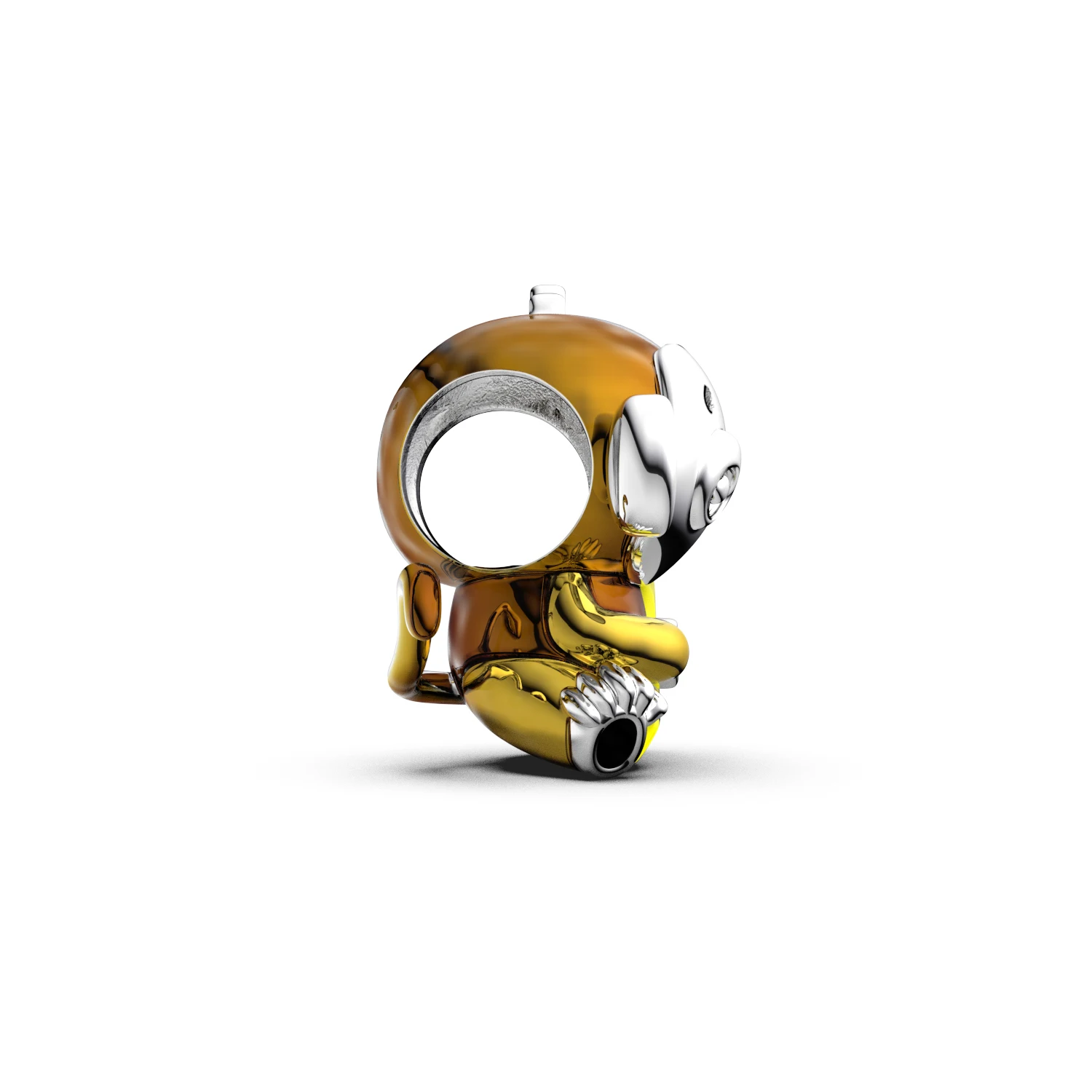 Manyilus Banana Monkey Charm 925 Sterling Silver Fun Animal Jewelry Pendant for Original Bracelet Playful Gift for Animal Lovers view 4