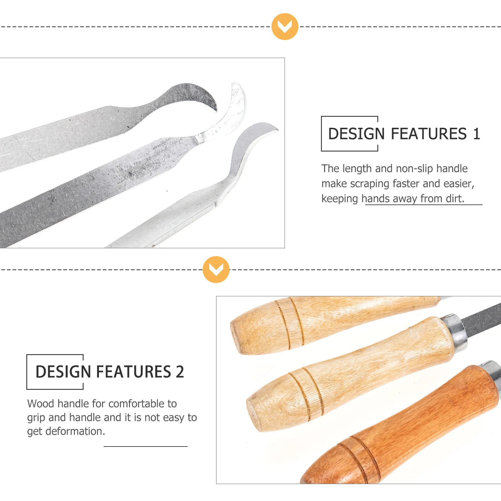 

3Pcs Stainless Steel Range Hood Cleaning Tools Wooden Handle Scraper Stubborn Stains Wind Wheel Dirt Remover Kitchen Cleaning