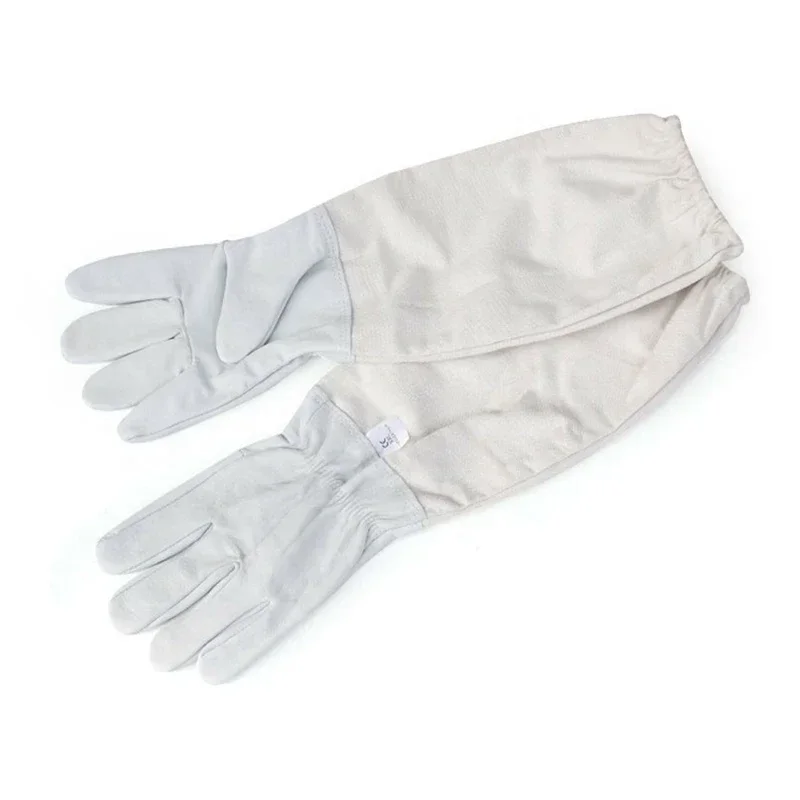 Anti Bee Gloves Really Sheepskin Beekeeping Protective Goatskin Gloves Long Sleeves Ventilated Apiculture Beekeeper Canvas Model