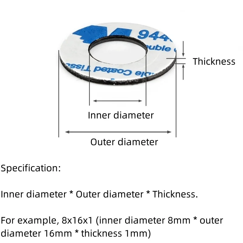 Black Flat Washer M2 M2.5 M3 M4 M5 M6 M8 M10 M12 Hard PVC Single-sided Adhesive Plain Gasket Shock-proof and Leak-proof Spacer