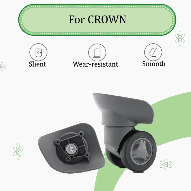 

For CROWN W338 Travel Suitcase Replacement Wheel Set Ultra-quiet Wear-resistant Rubber 360-degree Rotation Universal Type
