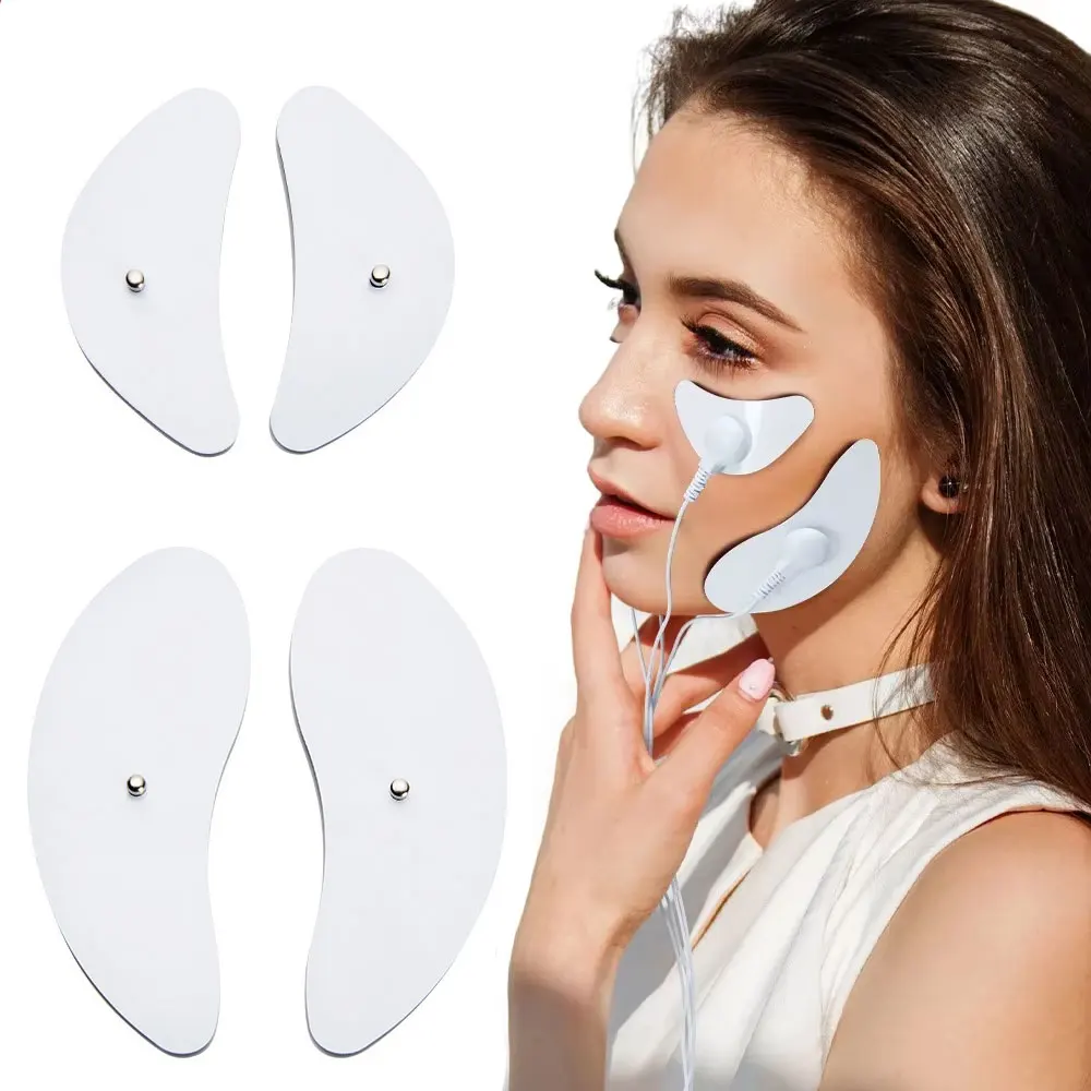 TENS EMS Muscle Stimulator Electrode Pads for Facial Lifting Jawline Face Massager Fabric Replacement TENS Acupuncture Digital T