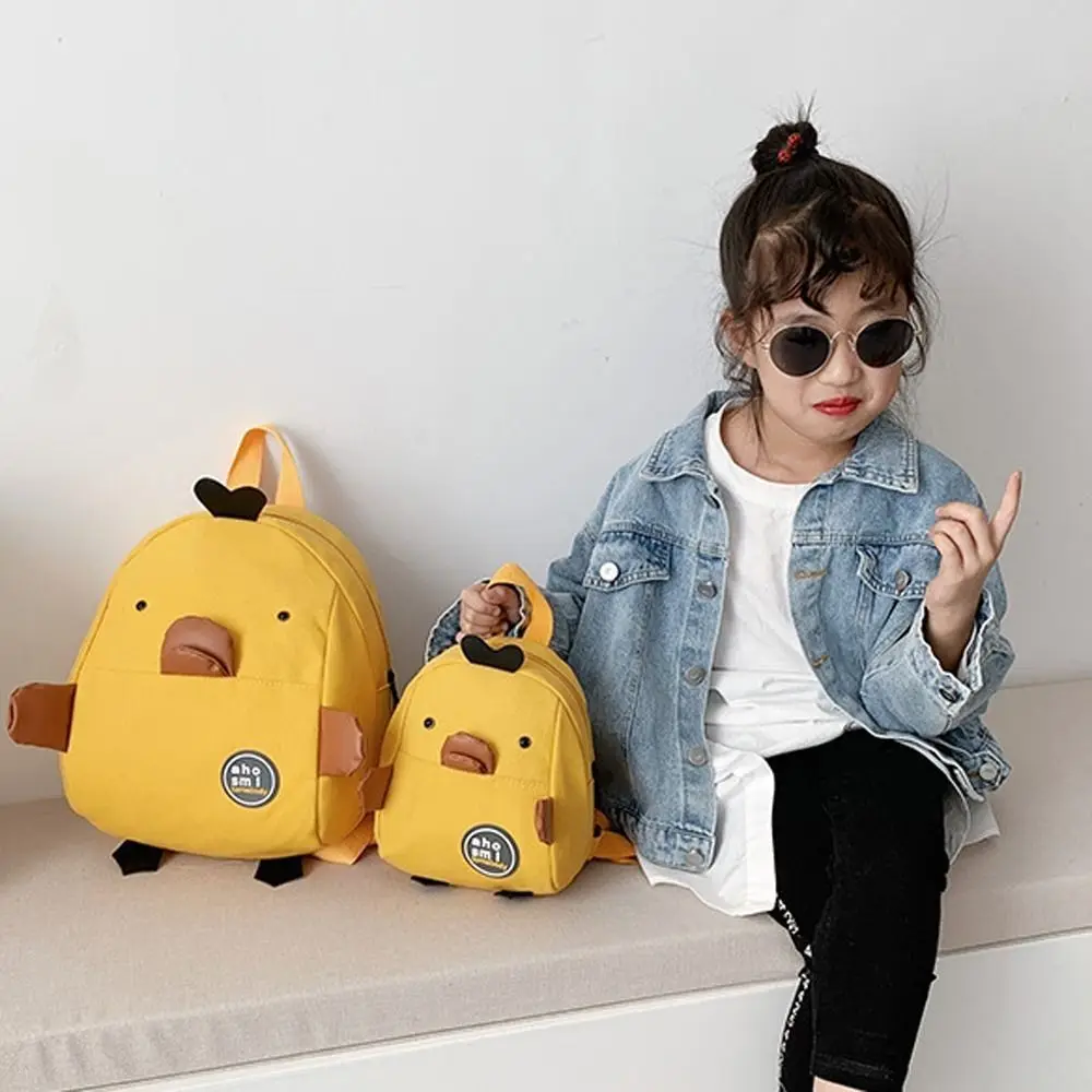 Unique Cartoon Duck Toddler Backpack Large Capacity Lightweight Children's School Bag Cute Nylon Cartoon Shoulder Bag Gift