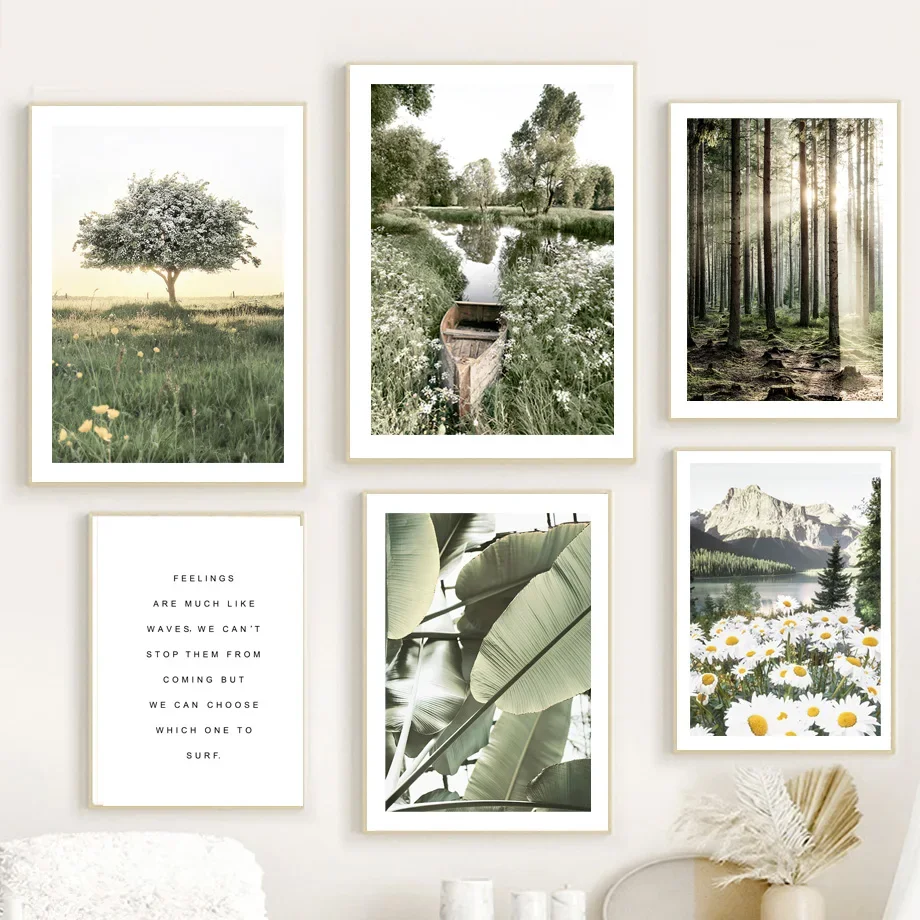 قماش جدار جبلي طبيعي ، بحيرة ديزي ، سكيب ضوء الشمس ، ملصقات ومطبوعات شمالية ، صور لديكور غرفة المعيشة #2