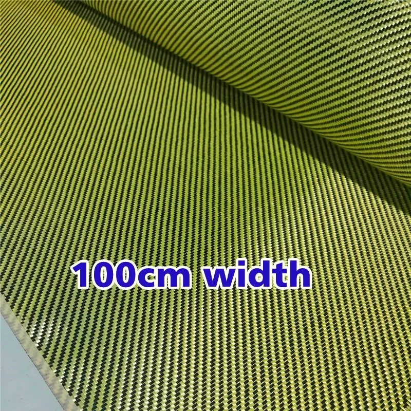 

3K 200g Carbon fiber & Yellow Kevlar mixed Fabric 2x2 Twill Kevlar Aramid cloth 40"/100cm width 1.5m length roll up packaging