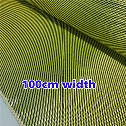 3K 200g Carbon fiber & Yellow Kevlar mixed Fabric 2x2 Twill Kevlar Aramid cloth 40