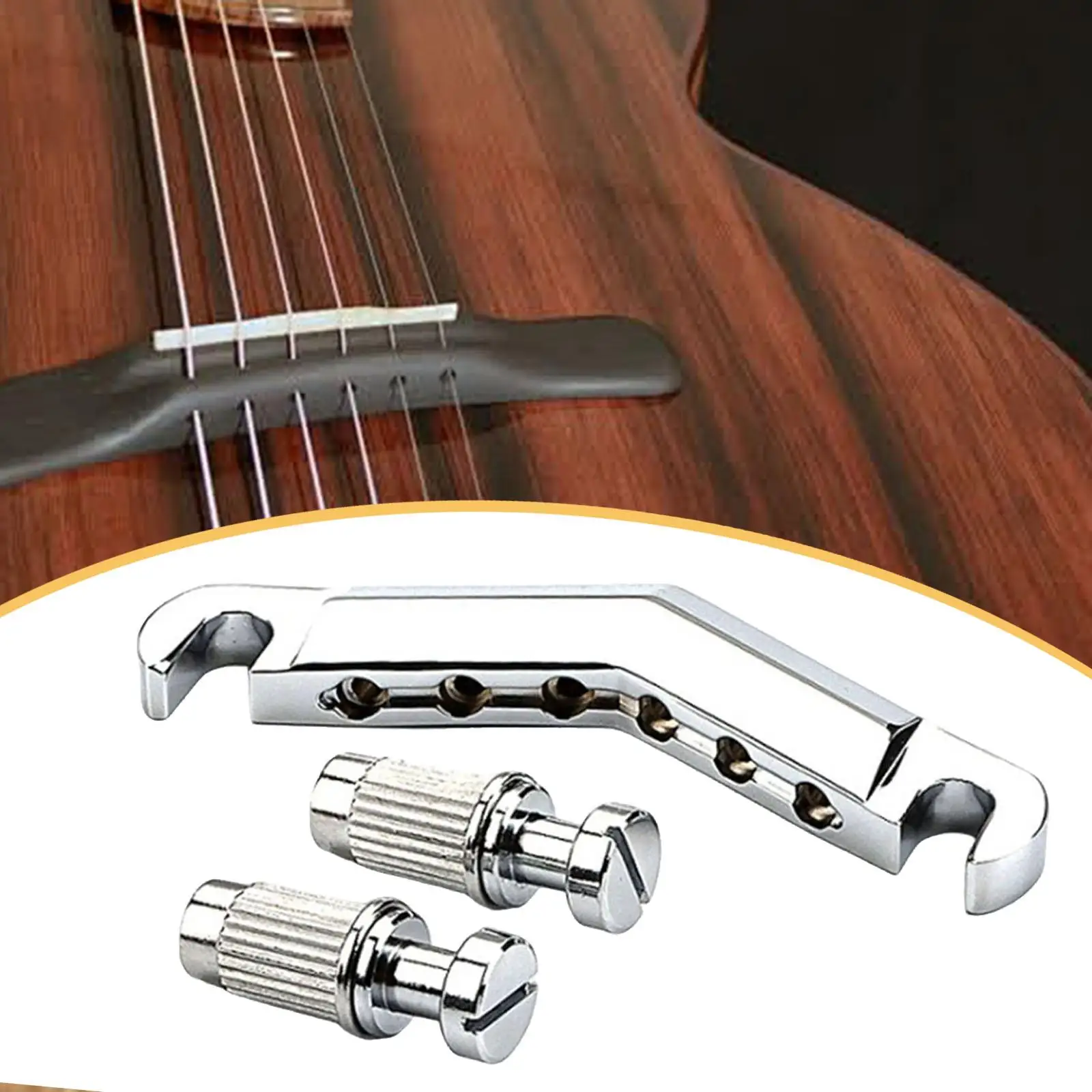 قطعة خلفية بقضيب توقف الجيتار على شكل حرف V ثابتة ومتينة للجيتار الكهربائي المكون من 6 أوتار #4