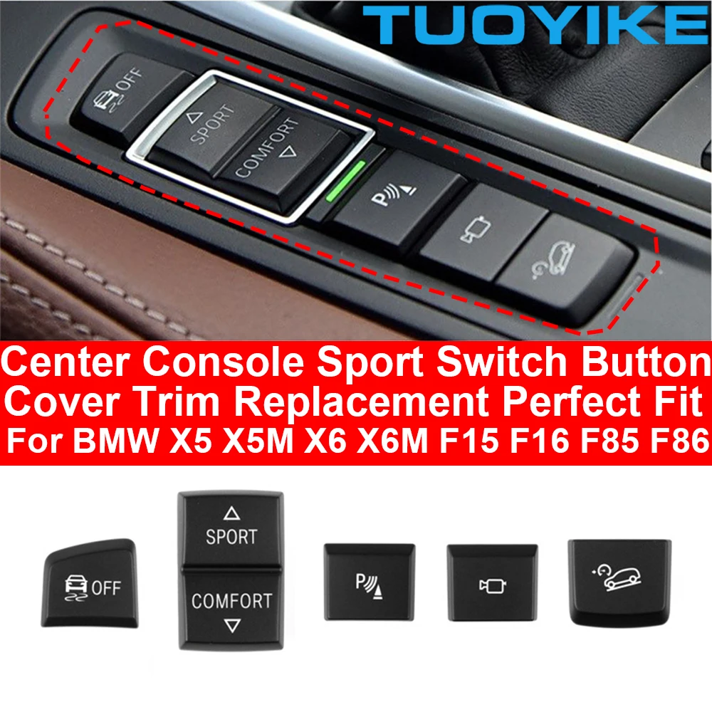 Car Interior Console Sport Comfort Switch Button ESP Anti-slip Radar Sensor Trim Cover For BMW X5 X6 X5M X6M F15 F16 F85 F86