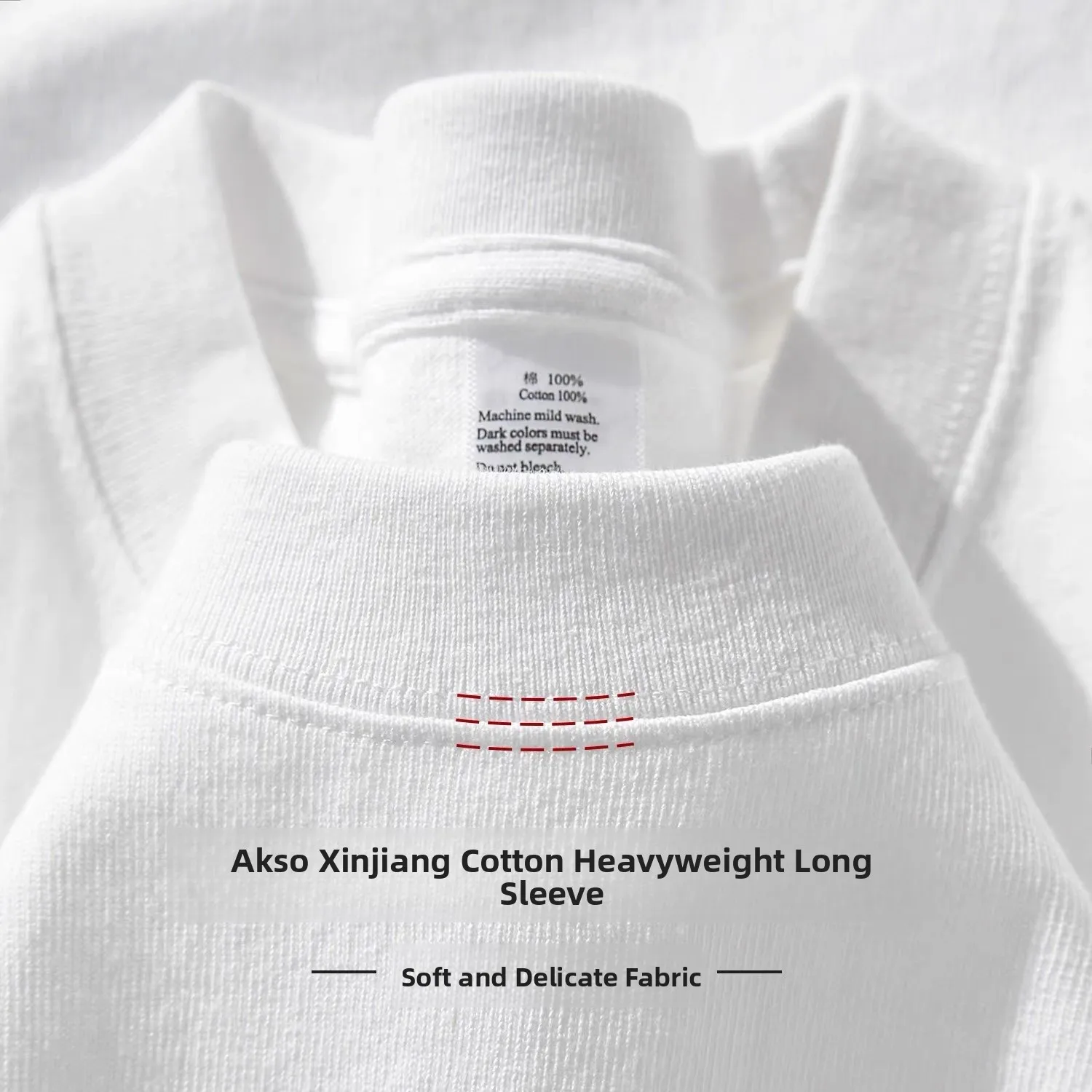 قميص بأكمام طويلة من القطن الخالص 00٪ للجنسين، طبقة أساسية، ملابس داخلية للأزواج، ثقيل الوزن، أبيض سادة، أزياء عصرية #1