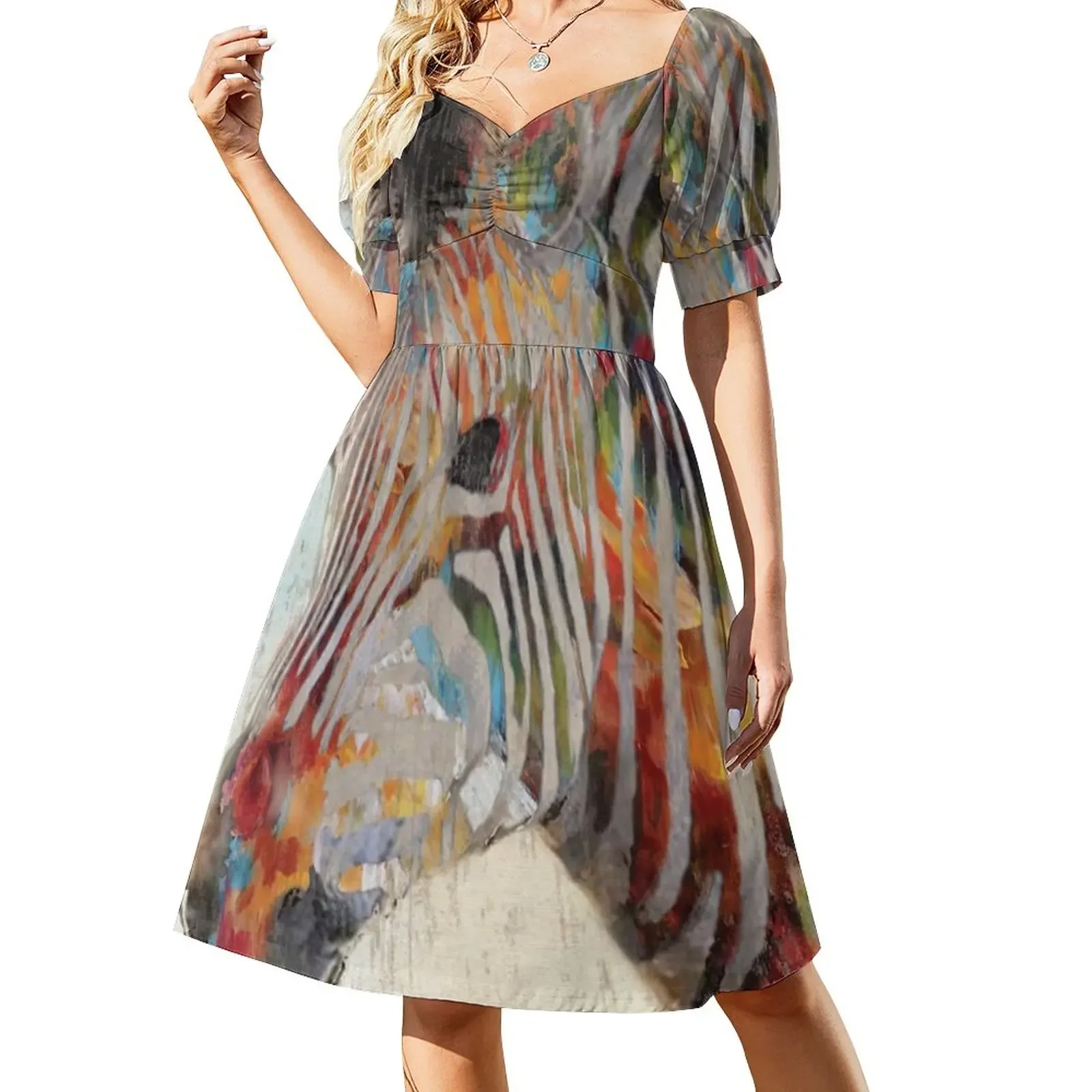 

Paint Splash Zebra Funy Zebras Pet Animal Lover Short-Sleeved Dress party dresses women summer dress woman 2025 trendy