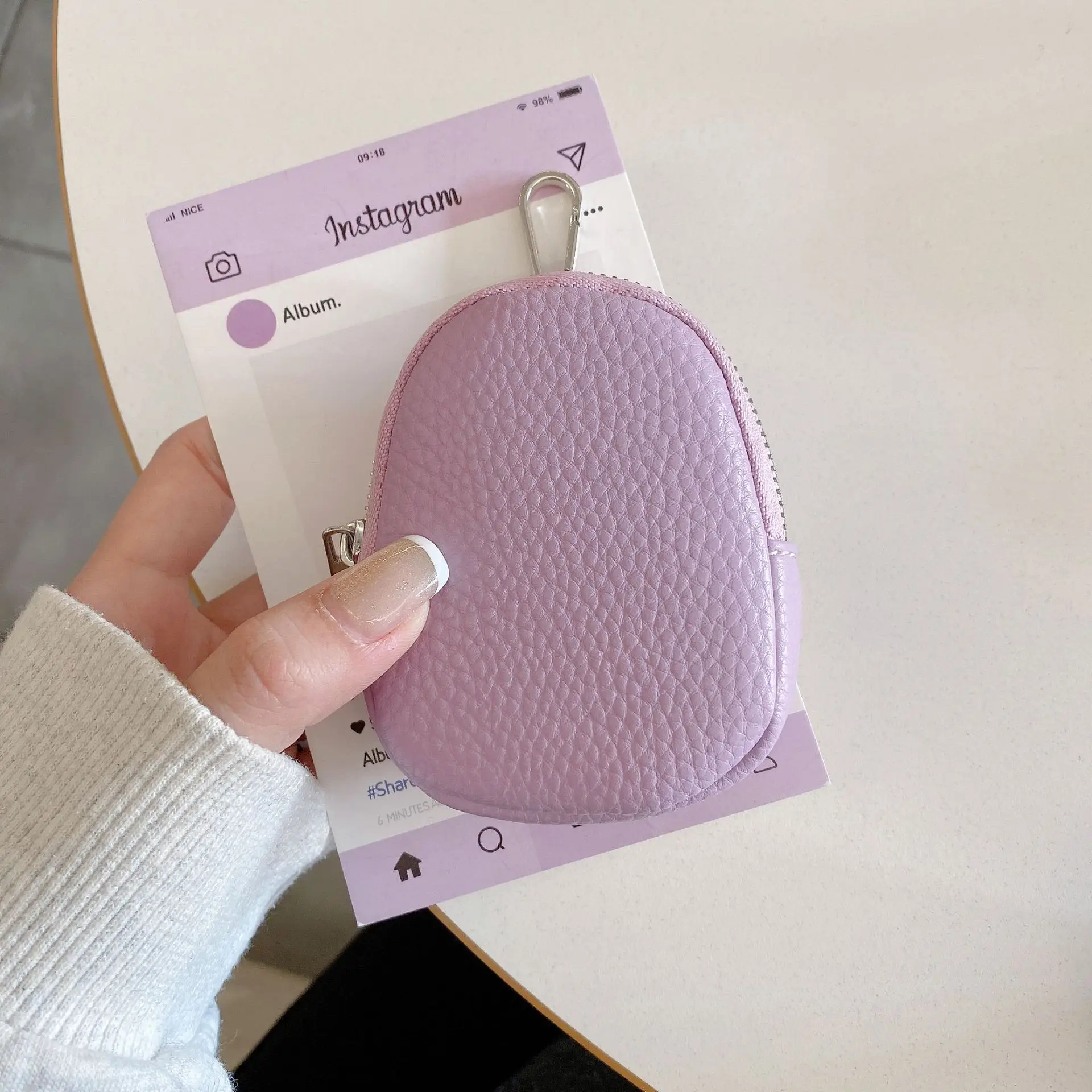 Mini porte-monnaie en cuir PU pour femmes, sac de rangement pour clés de rouge à lèvres, portefeuille pour écouteurs Bluetooth, pochette d'argent, sac de changement à fermeture éclair, cadeau