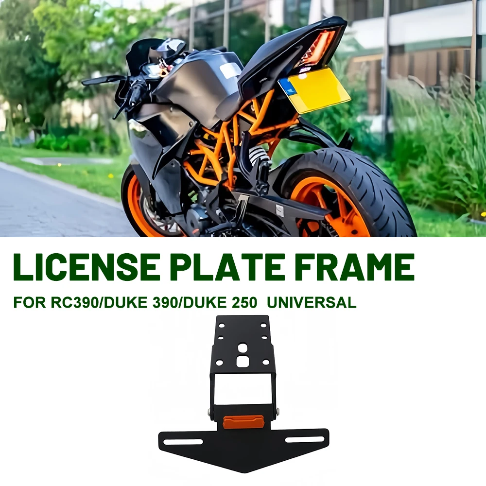 License Plate Holder Rear Foldable Tail Tidy Fender Eliminator Kit For KTM RC390 KTM DUKE 390 KTM DUKE 250 Tail Light Rear