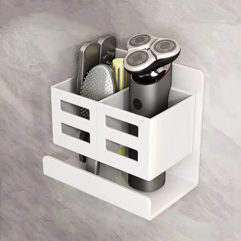 Hole-free Multifunctional Washbasin Storage Tube Bathroom Toothbrush Razor Storage Rack Wall-mounted Bathroom Supplies