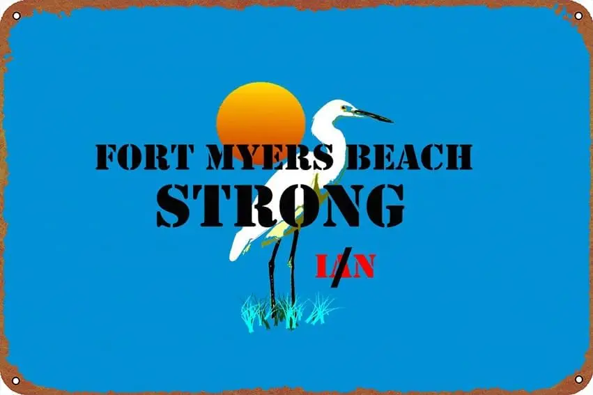 Fort Myers Beach Strong Self-Improvement Posters Tin Metal Sign Vintage Wall Plaque Decor 8x12 Inch