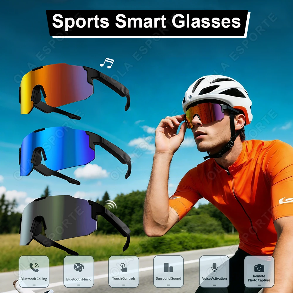 Nouvelles Lunettes de Soleil Bluetooth 2026 Intelligentes pour Cyclisme, Protection UV400 Sans Fil, Appel Sans Fil, Lunettes de Sport pour Hommes