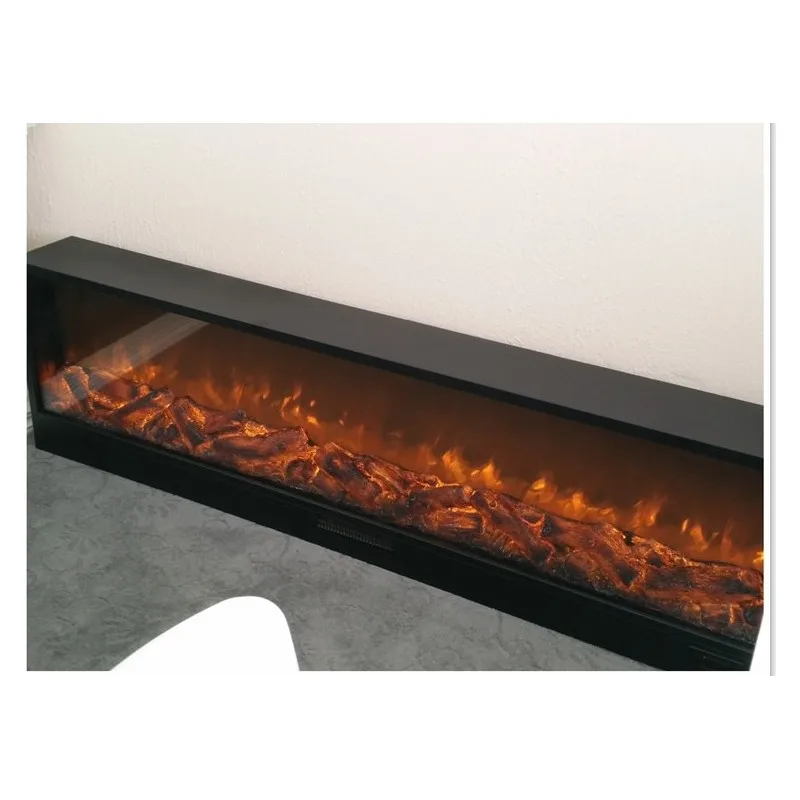 1500W Remote Control Electric Fireplace With LED Display Heated Steel Stainless Steel Recessed 1500mm For Indoor Use US AU Plug