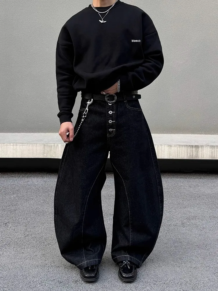 

Women American Retro Bla Knife Jeans 2025 Autumn Loose Straight Casual Slim Wide Leg Denim Pants Streetwear Baggy Trousers