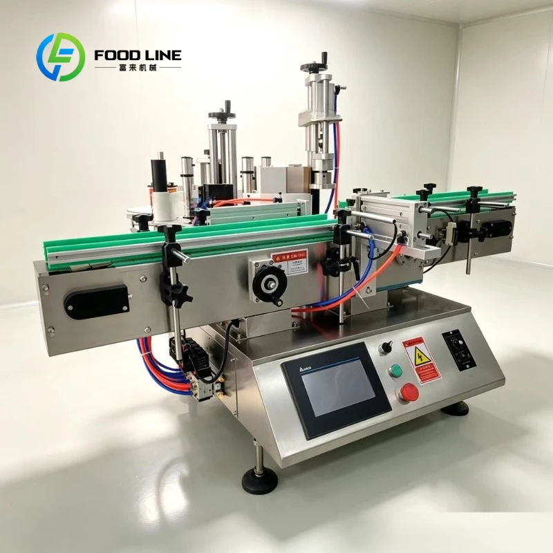 Customized Stainless Steel Desktop Round Bottle Labeling Machine Automatic Sticker Label Applicator Touch Label Applicator