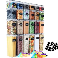 Kitchen Food Container Set Organizer and Storage Container with Lids Refrigerator Noodle Box Tank Sealed Cans 5Pcs Kitchen Items