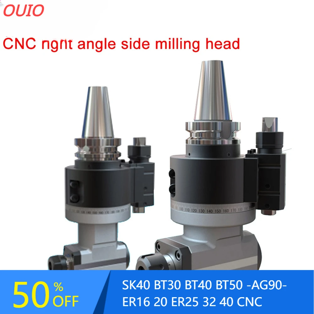 

OUIO BT30 BT40 BT50 -AG90-ER16 20 ER25 32 40 CNC side milling head right angle head transverse milling head 90 degree angle head