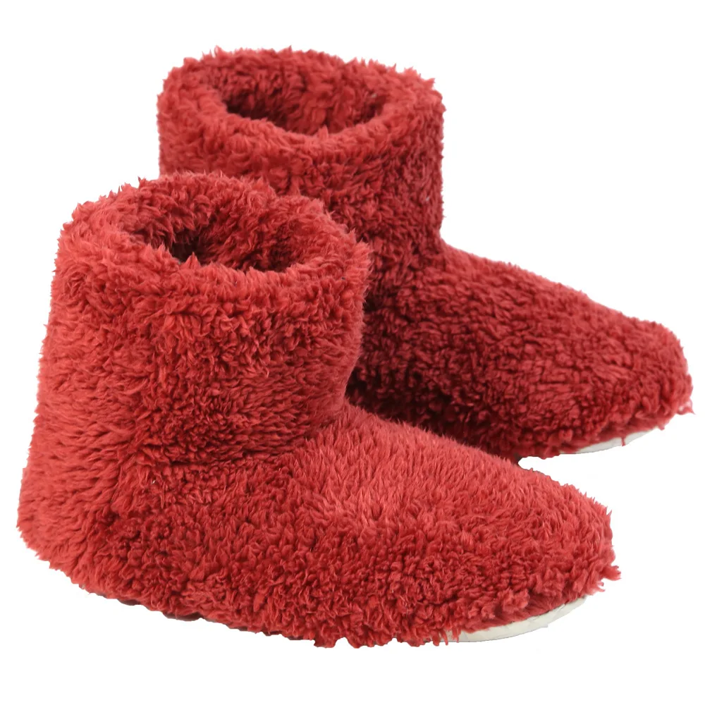 New Women Warm Faux Fur Boots  Home Plush Slippers Cartoon Lining Fluffy Cozy Flat Non Slip Sole Ladies Shoes