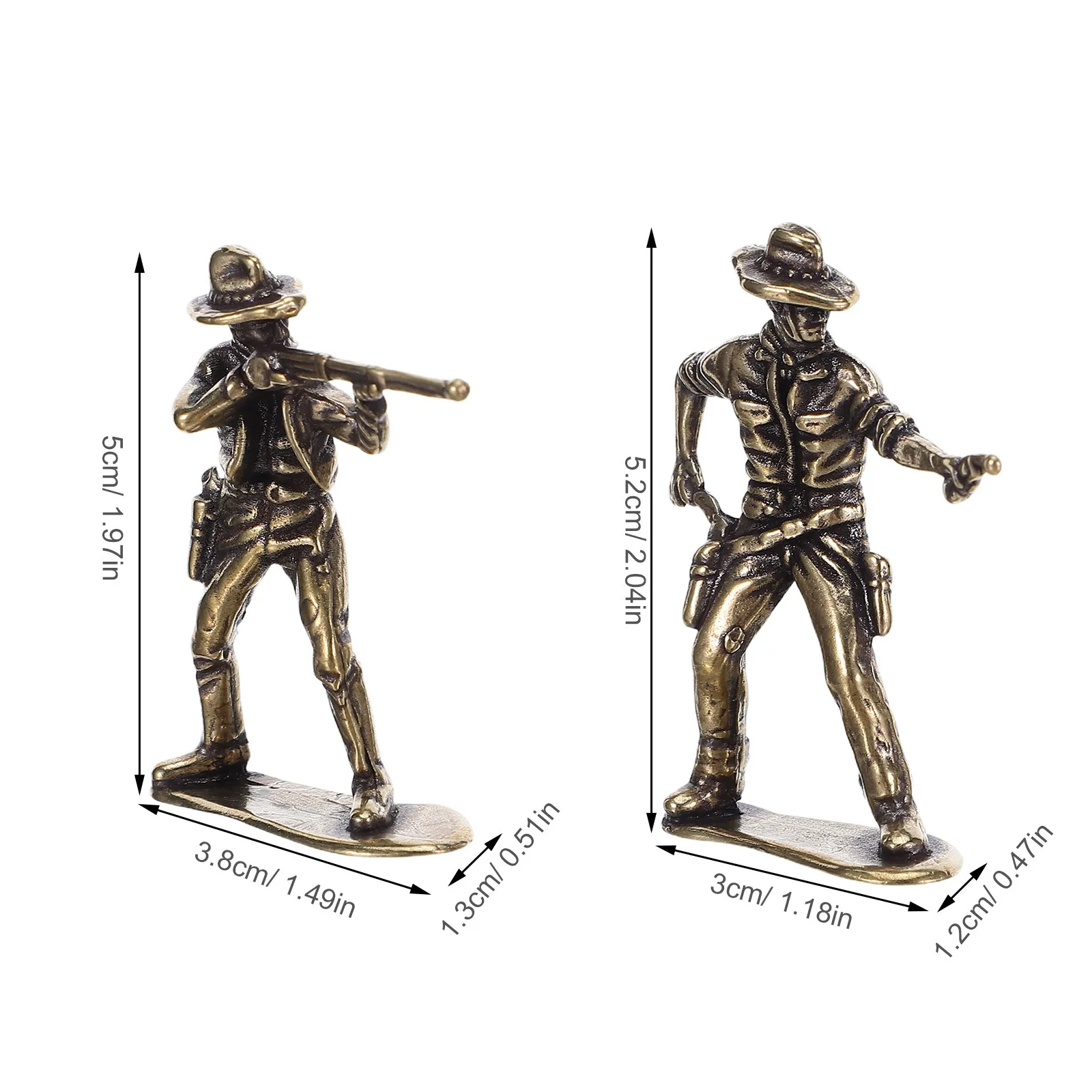 2Pcs Western Cowboy Decor: Timeless Retro Metal Figures for Living Room Study Decor - Wild West Storytelling Display Set