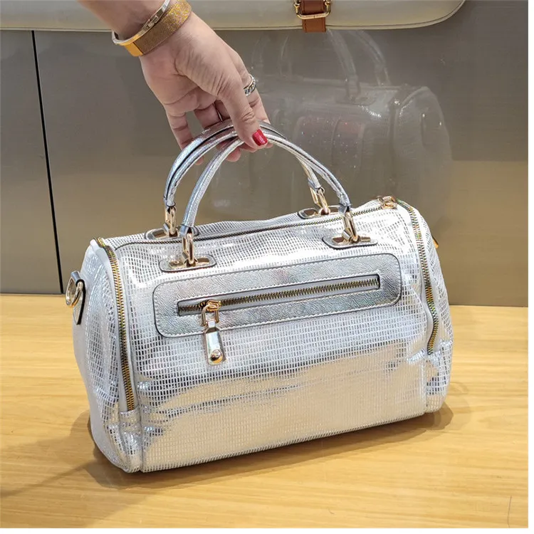Leder-Handtasche Neue Mode Boston Pailletten-Schultertasche Große Kapazität Crossbody-Taschen für Damen – Detail 2