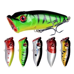 1pcs Fishing Lures Topwater Popper Bait 6.5cm 12g Hard Bait Artificial Wobblers Plastic Fishing Tackle with 6# Hooks