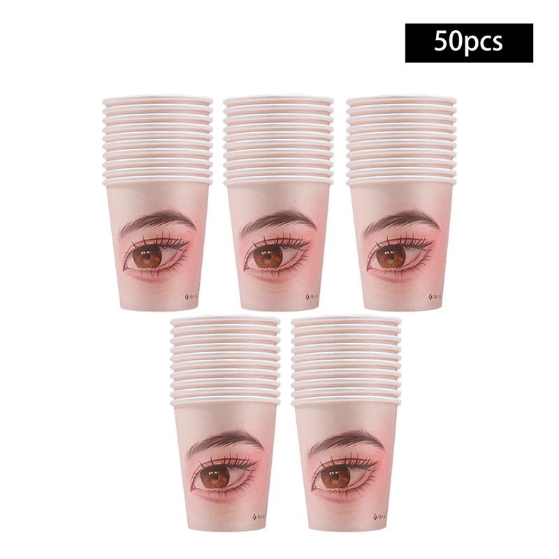 10/20/50Pcs Salon Supply Makeup Party Eyelash Extension Practice Board Grafting Lashes Training Lash Holder Disposable Paper Cup