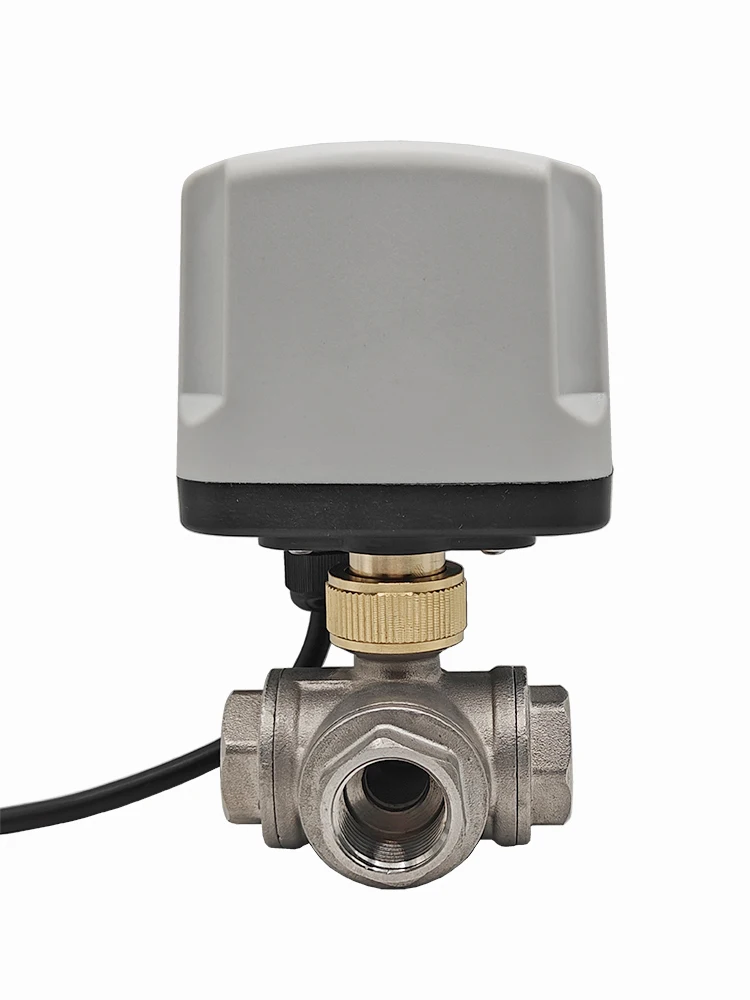 Imagem -03 - Motorizada Válvula de Esfera tipo t Impermeável Dn15 Válvulas de Esfera Elétrica 3-way Ip65 ac dc 220v 24v 12v em Aço Inoxidável