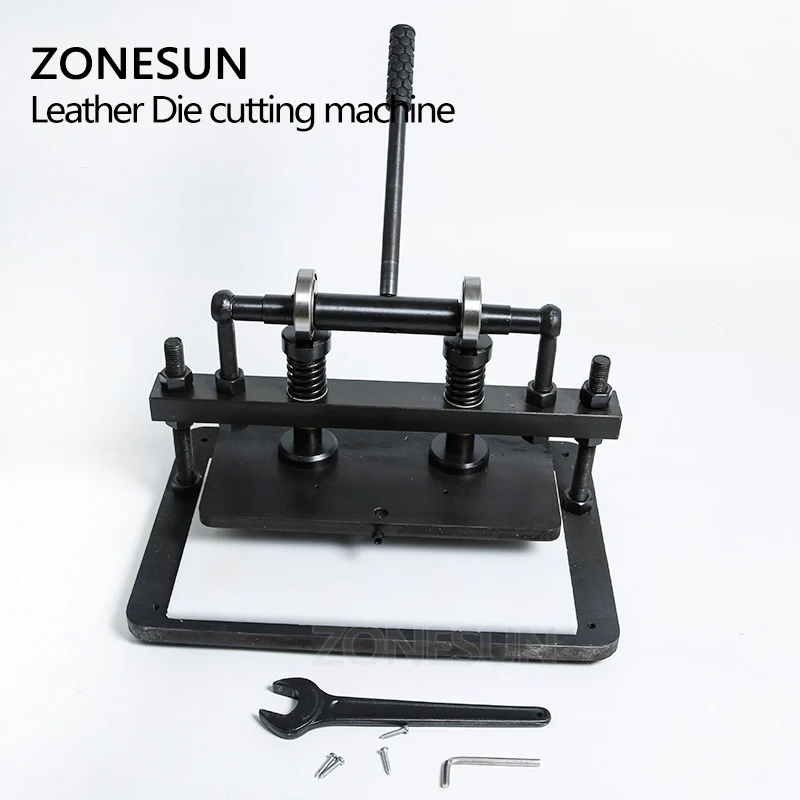 ZONESUN 36x22cm Manual Leather Die Cutting Machine Heavy Duty Leather Clicker Press Photo Paper PVC EVA Sheet Mold Cutter