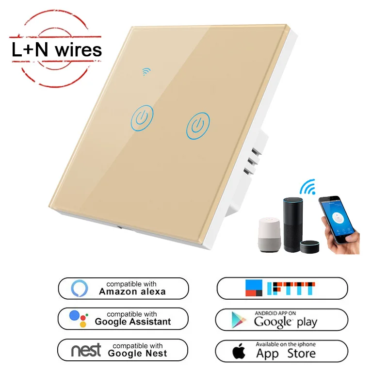 Tuya Smart Life Live & Neutral Wire Required Wifi Light Switch Home Automation Voice Remote Control By Alexa Google Assistant