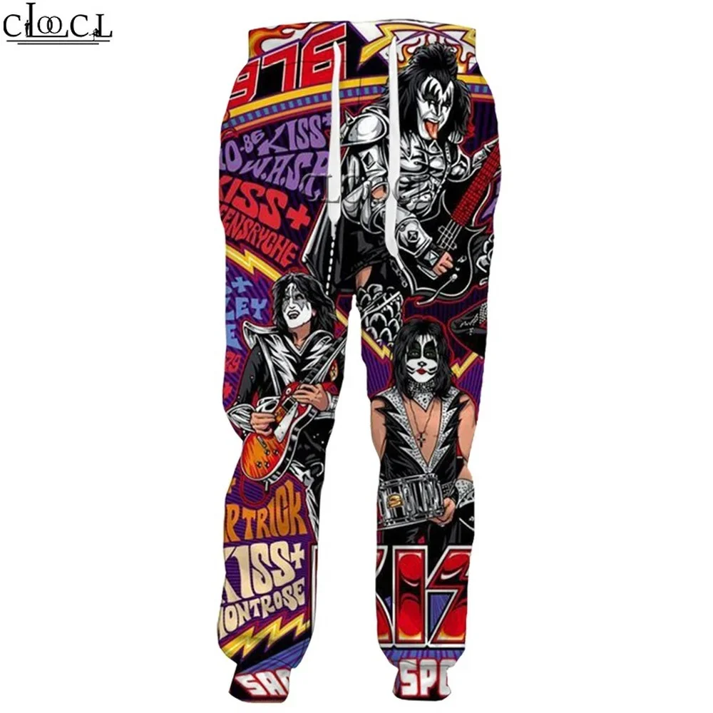 HX Hip Hop Rock Metal Kiss Band Trousers Men Women 3D Print Fashion Harajuku Autumn Streetwear Sweatpants